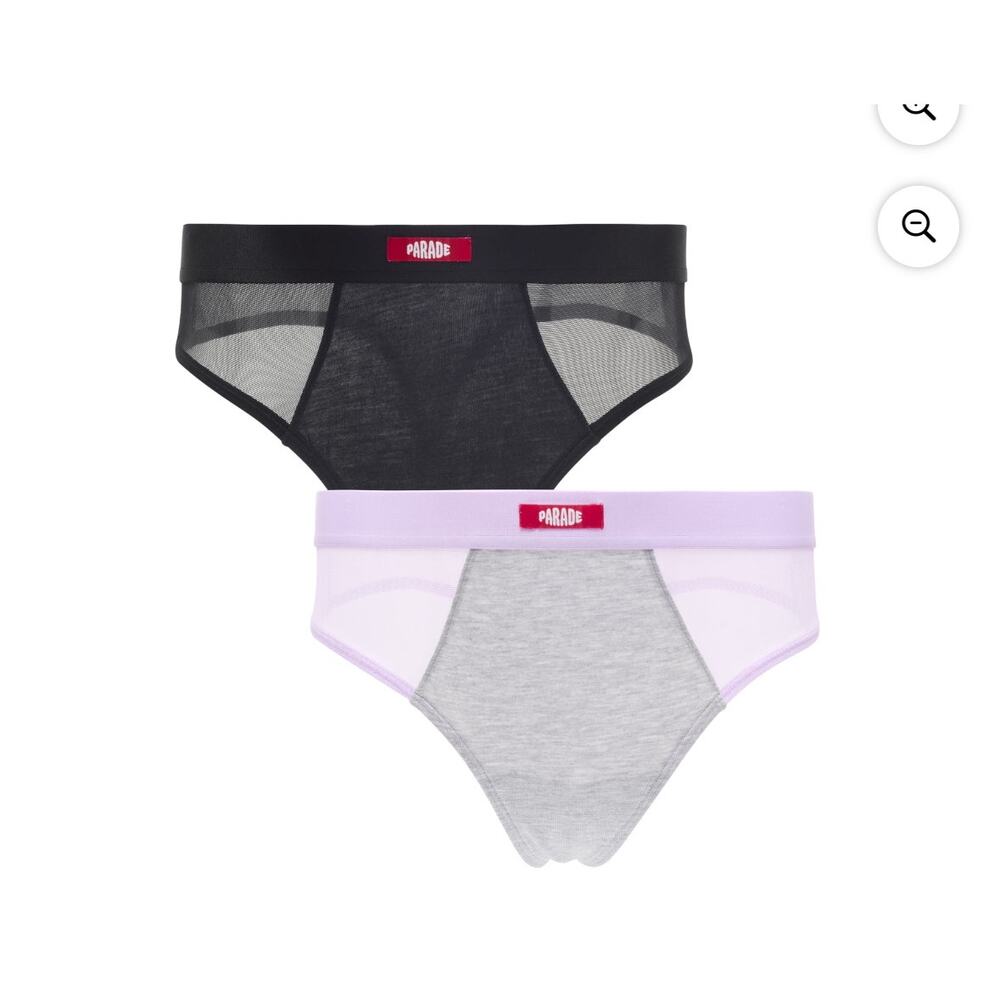 Parade Modal & Mesh Thong Underwear,‎ 2-Pack, Size XL Lavender & Black NEW